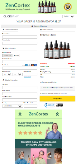 Zencortex order page